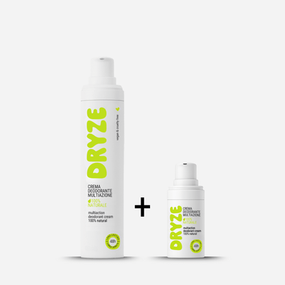 Pack DRYZE: tecnologia airless flaconi 50mL e 15mL deodorante naturale