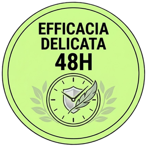 bollino con il testo, efficacia delicata 48 ore.